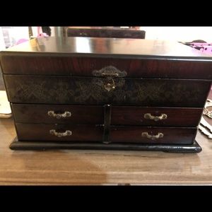 Vintage rustic wooden pier one jewelry box